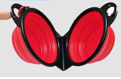 Silicone Portable Outdoor Pet Folding Out Feeder One Dog