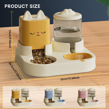Purrfect Pet Kingdom Super Cute Appearance Pet Feeding And Drinking Device, Cleve (Bule) - Premium Pet Bowls & Feeders
