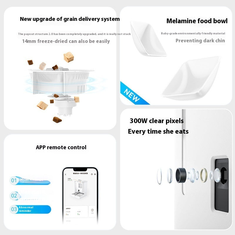 Smart WiFi Pet Feeder with HD Camera and Steel Bowl 6 Liters