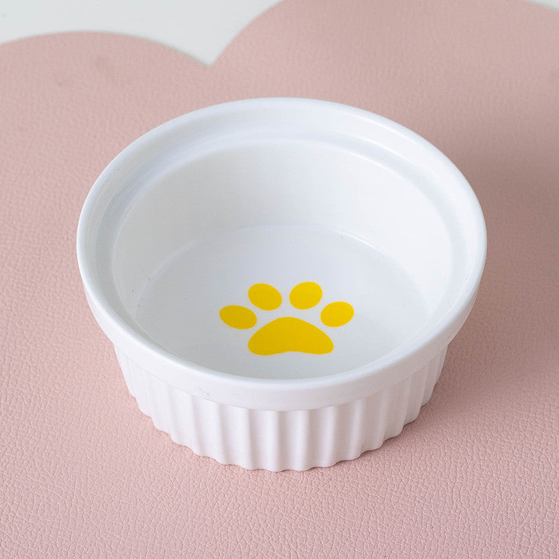 Cat Bowl Ceramic Double Bowl Water Bowl Tall Diagonal Pet