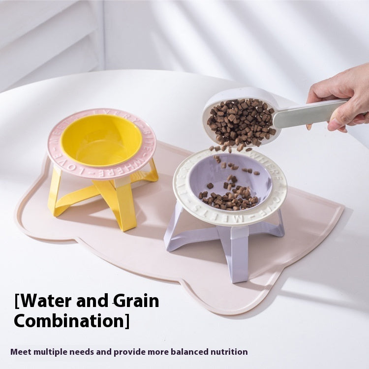 Ceramic Elevated Cat Bowl for Healthy Neck and Spine Relief