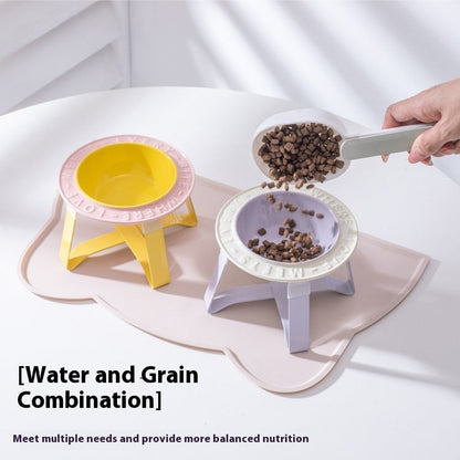 Ceramic Elevated Cat Bowl for Healthy Neck and Spine Relief