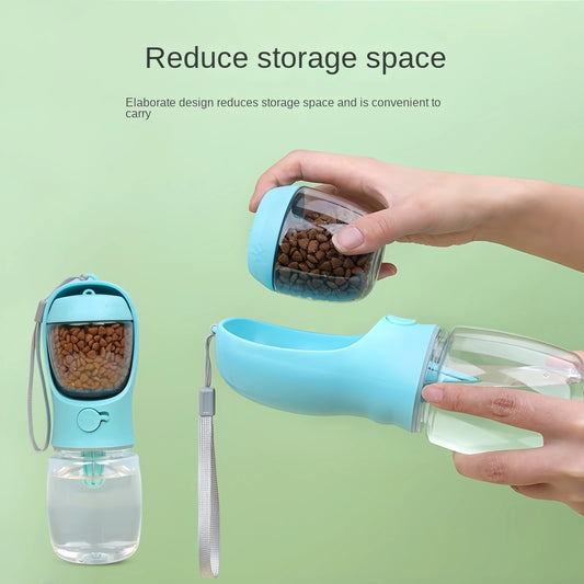 1pc Dog Cat Water Bottle Portable pet Water Bottle with Food Container Outdoor Water Dispenser Leak Proof Water Bottles for Dogs