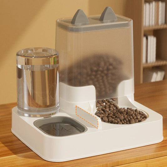 Automatic Cat Food Feeder And Water Dispenser Combo Bowl For