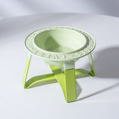 Ceramic Elevated Cat Bowl for Healthy Neck and Spine Relief