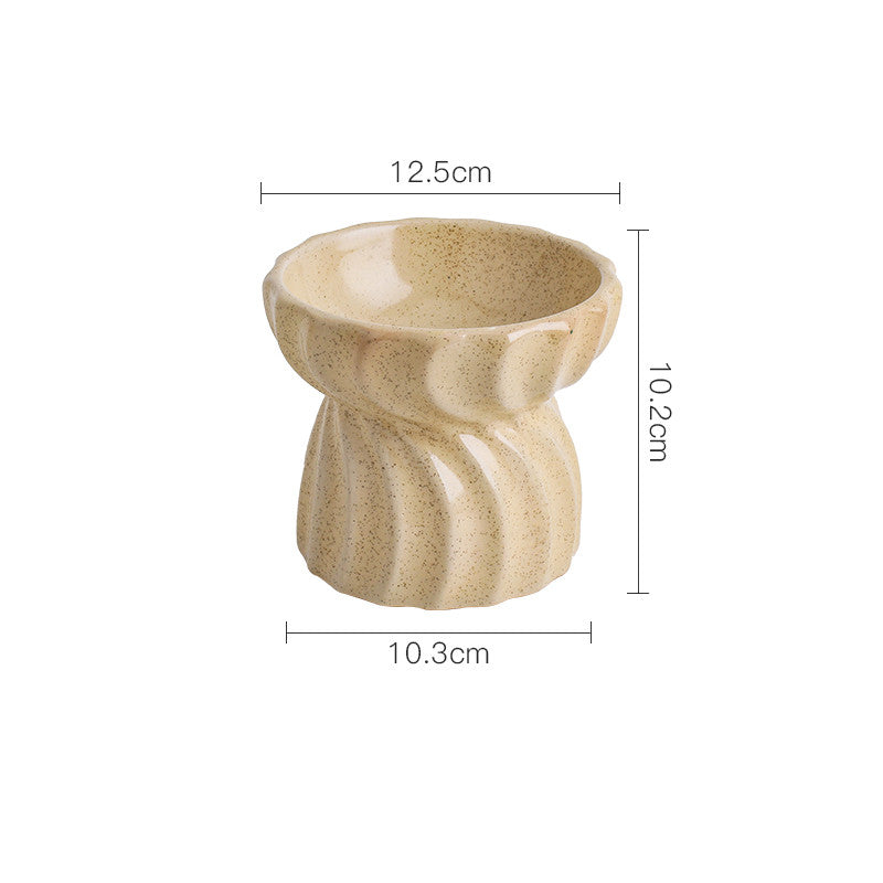 Cat Bowl Ceramic Food Basin Pet High Feet Anti-Tipping