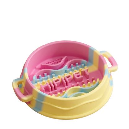 Cross-border Dog Bowl, Double-ear Handle Silicone Slow Food