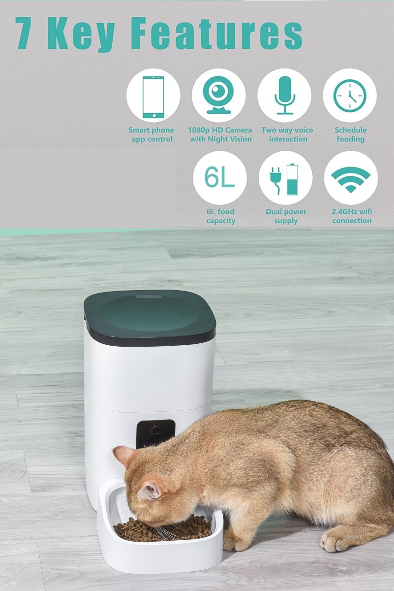 6L Automatic Pet Feeder Camera WiFi - Large Capacity Smart 🤖