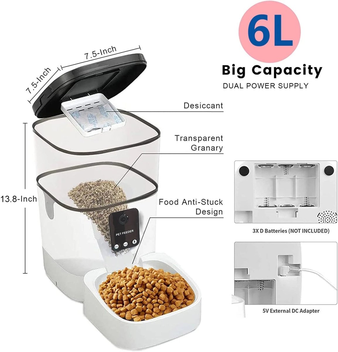6L Automatic Pet Feeder Camera WiFi - Large Capacity Smart 🤖