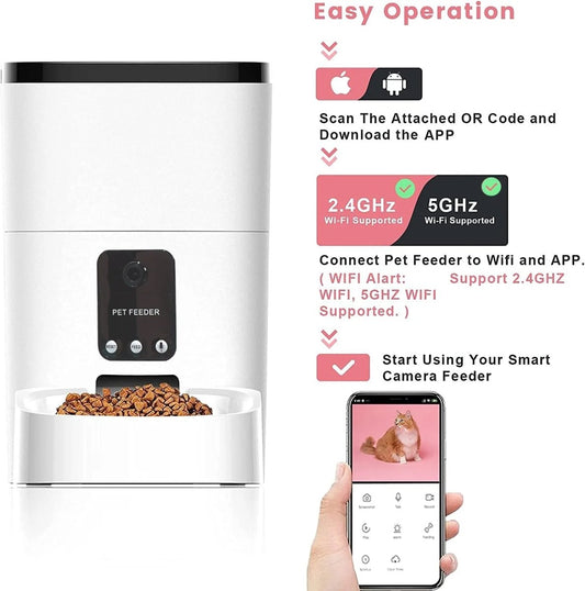 6L Automatic Pet Feeder Camera WiFi - Large Capacity Smart 🤖