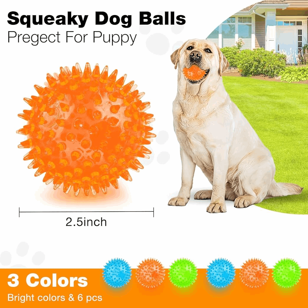 Dog Treats 2 5 Squeaky Interactive Dog Balls for Puppy Teeth