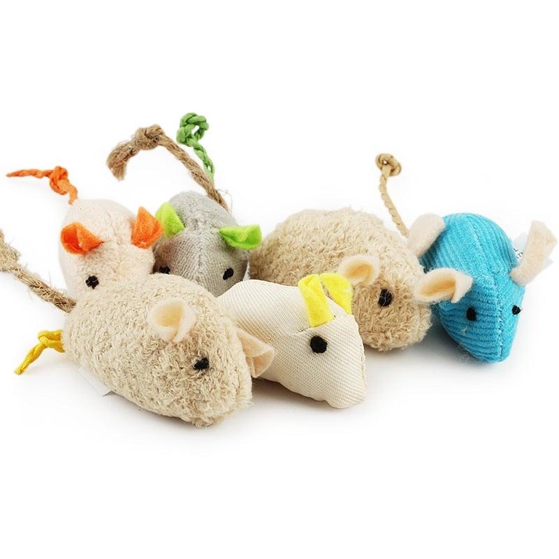 6pcs/lot Mix Pet Toy Catnip Mice Cats Toys Fun Plush Mouse Cat Toy For Kitten Skitter Critters Cat Toy Value Pack