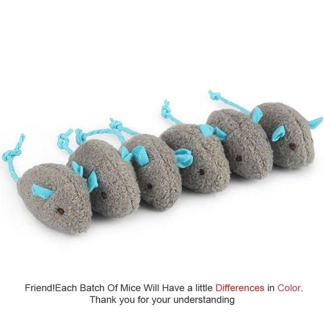 Cat Toy 6-Pack Catnip Mice Plush Set