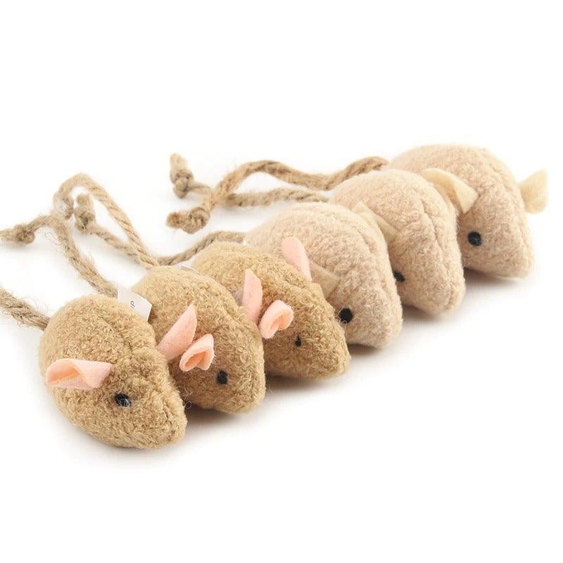 Cat Toy 6-Pack Catnip Mice Plush Set
