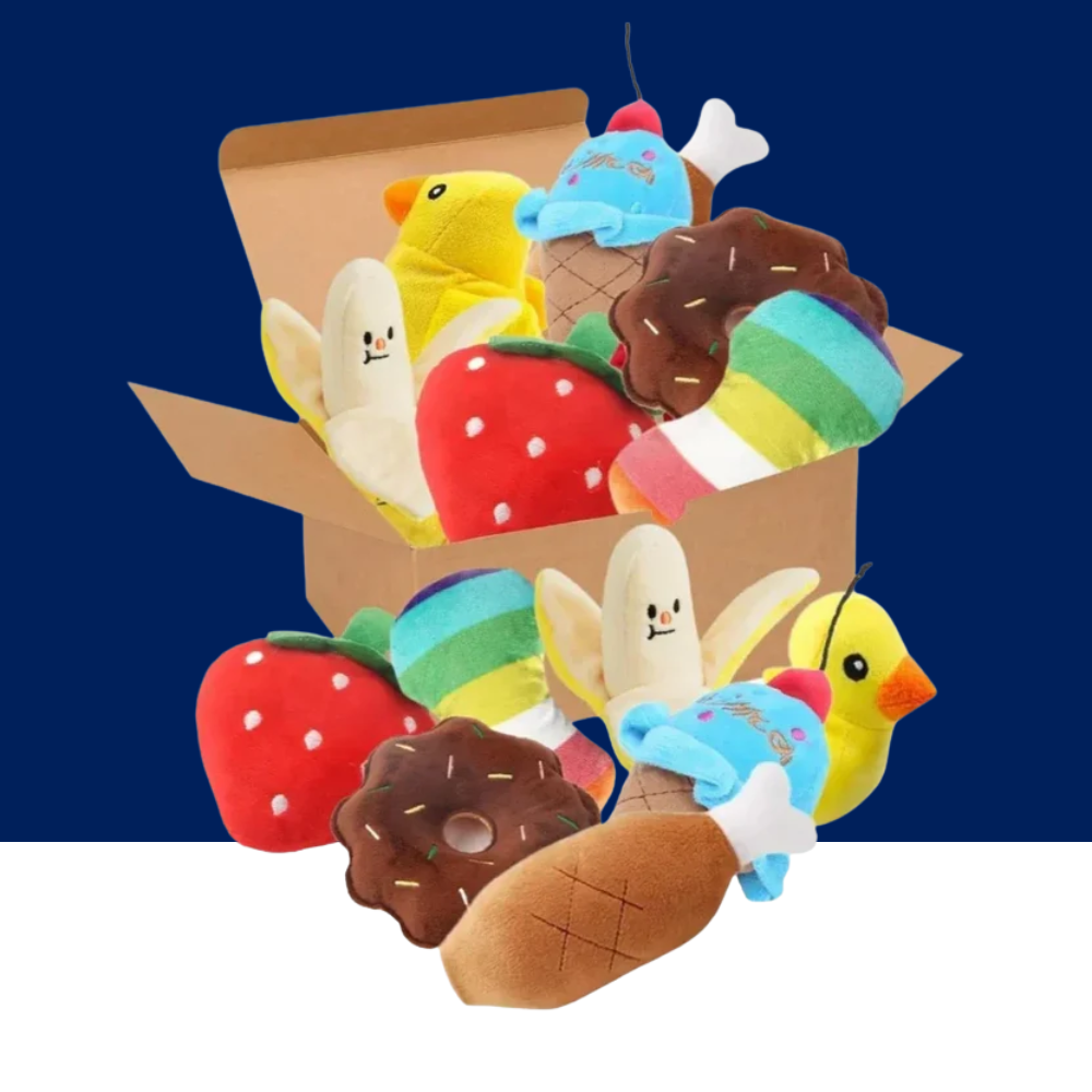 Dog Toy 7-Piece Plush Puppy Set