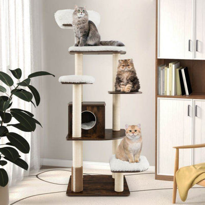 Purrfect Pet Kingdom 7-layer Cat Tree Condo with Plush Beds Purrfect Pet Kingdom