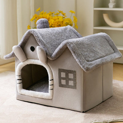 Foldable Dog House Pet Cat Bed Winter Dog Villa Sleep Kennel