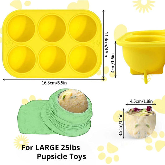 6 - cavity dog treat molds , compatible with Woof & Power Chewer Pupsicle, silicone for frozen treats, reusable for Pupsicle toy - Purrfect Pet Kingdom