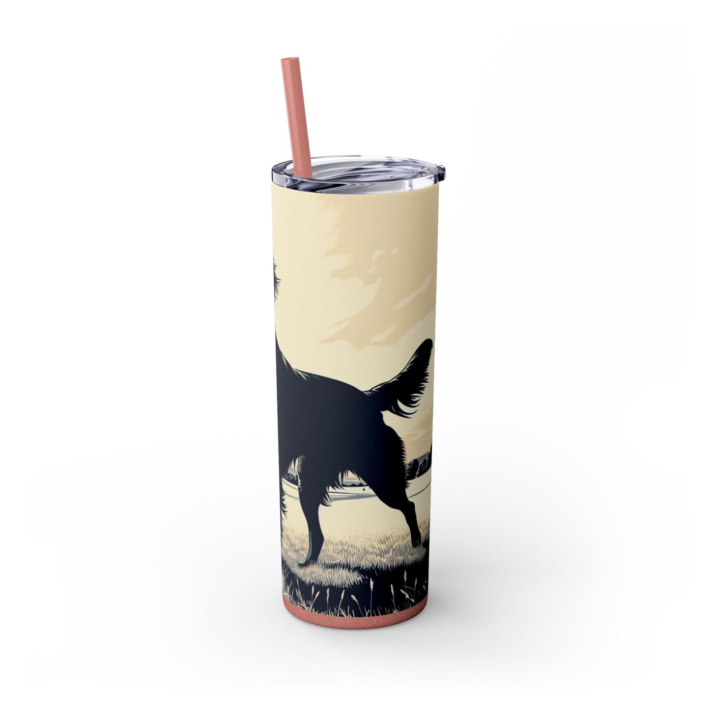 Flat Coated Retriever Tumbler with Straw, 20oz