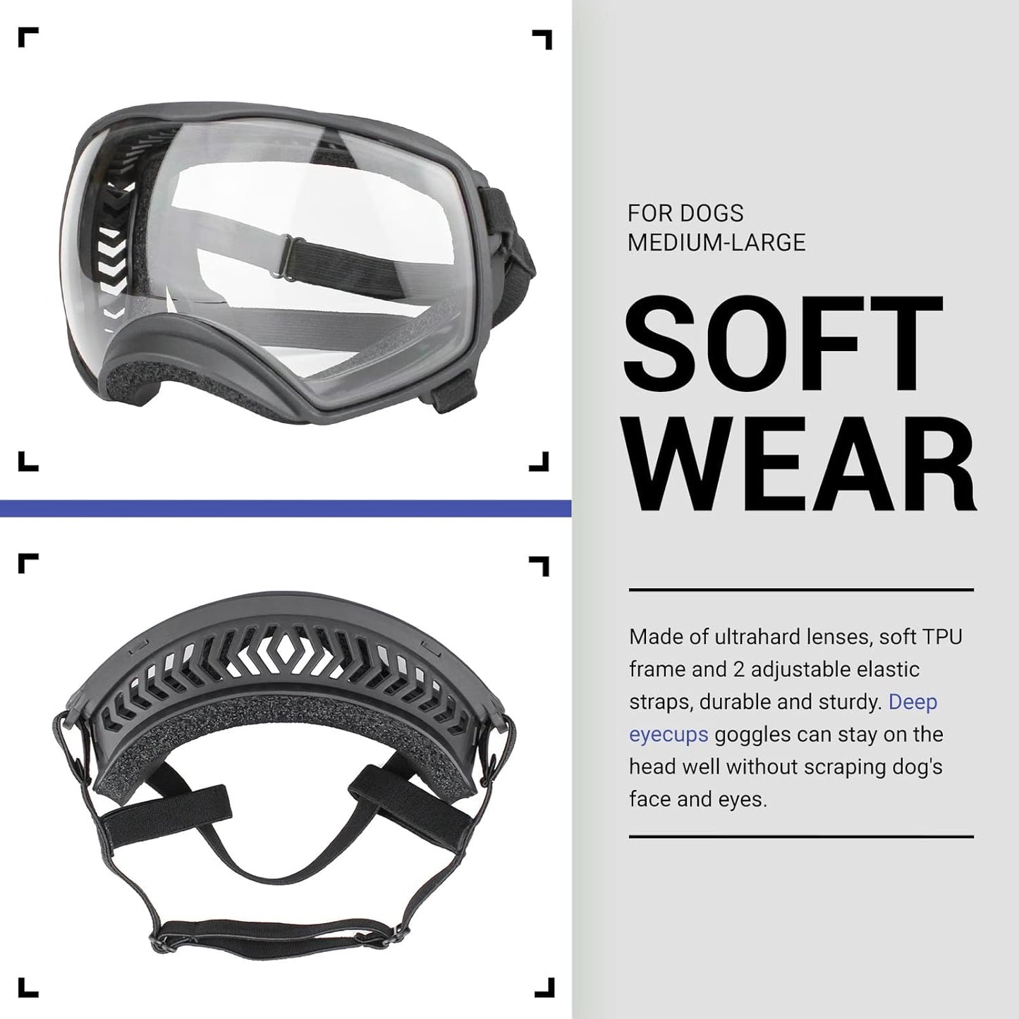 Motorcycle Dog Goggles Tactical Windproof For Large Dog