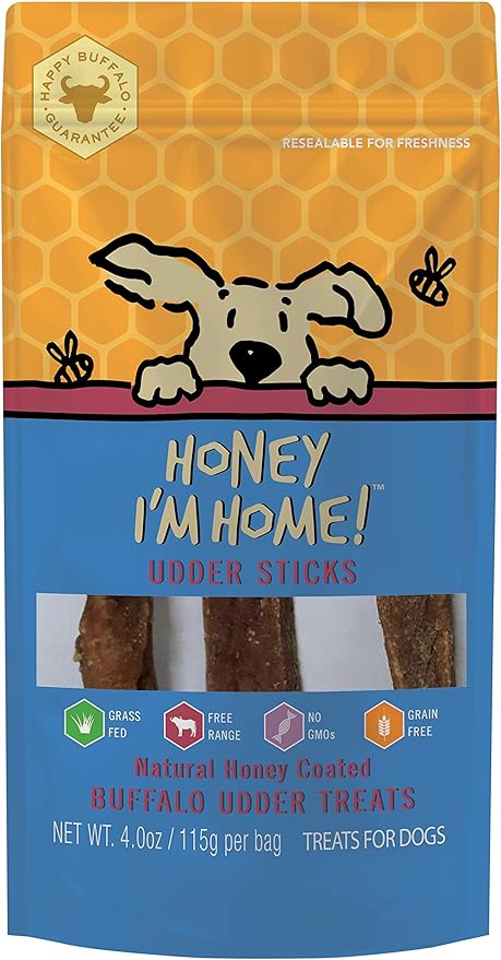 Honey I'm Home Buffalo Udder Sticks Dog Treats (4oz)