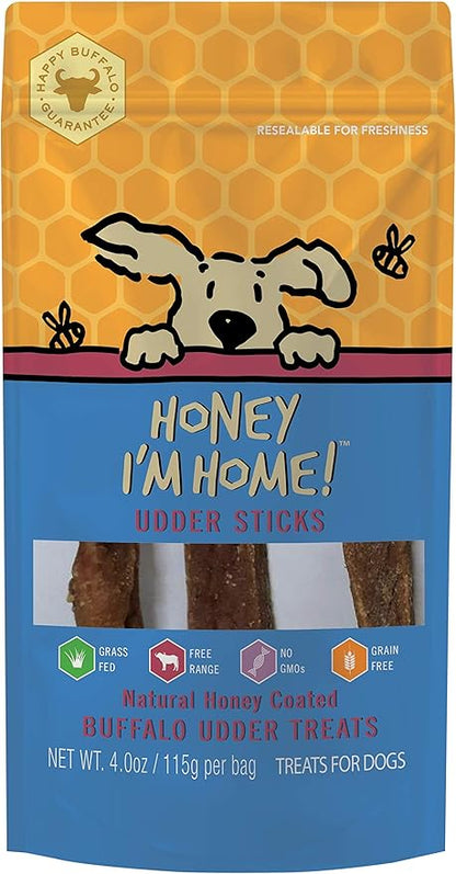 Honey I'm Home Buffalo Udder Sticks Dog Treats (4oz)