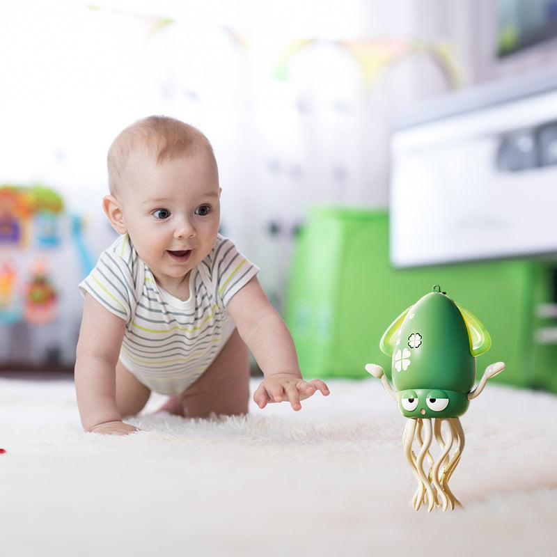 Creative Dancing Squid: auto-sense, obstacle-avoid e-pet with music, lights, rechargeable & interactive gift. - Purrfect Pet Kingdom