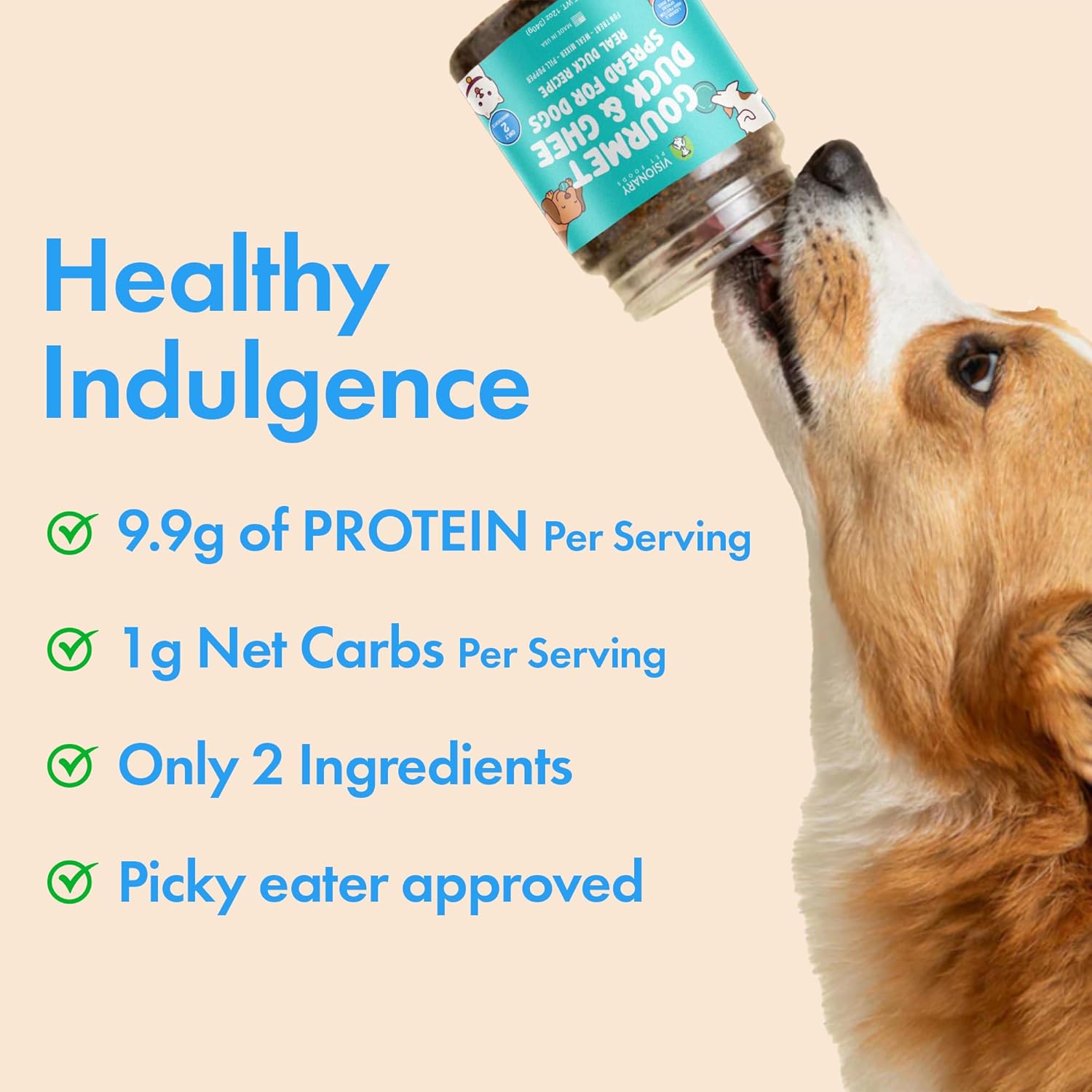 Duck and Ghee Meat Spread | NEW 12oz Jar - Dog Treat - Visionary Pet Foods
