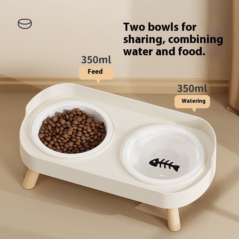 Stainless Steel Double Bowl Ceramic Water And Grain