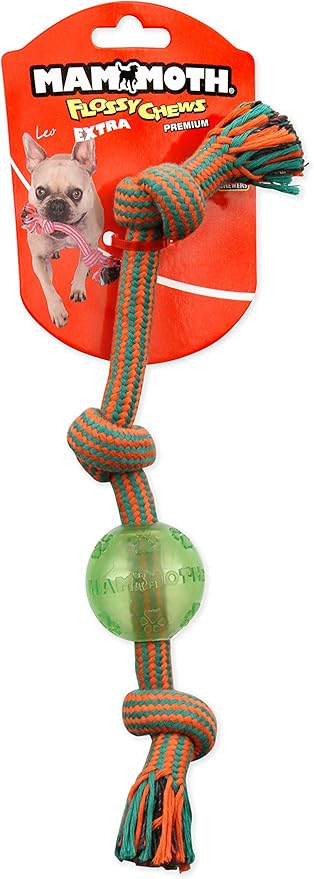 Mammoth Tire Biter Ball With Extra Tug - Rope Dog Toys - The Family Pet