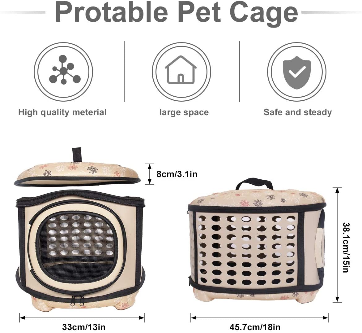 Foldable Pet Dog Cat Puppy Handbag Carrier Cage - Purrfect Pet Kingdom