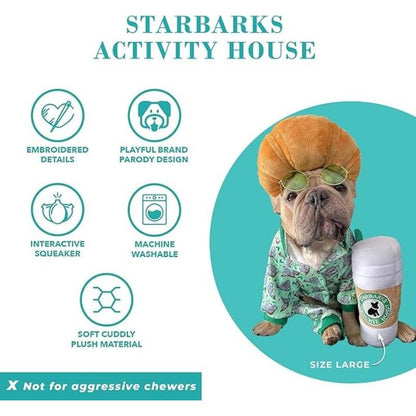Starbarks White Coffee Cup Plush Squeak Dog Toy