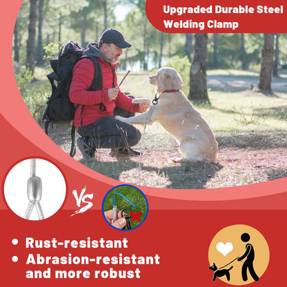 HaiYUAN Dog Tie Out Cable Steel Wire with Clips Blue 10-30 F