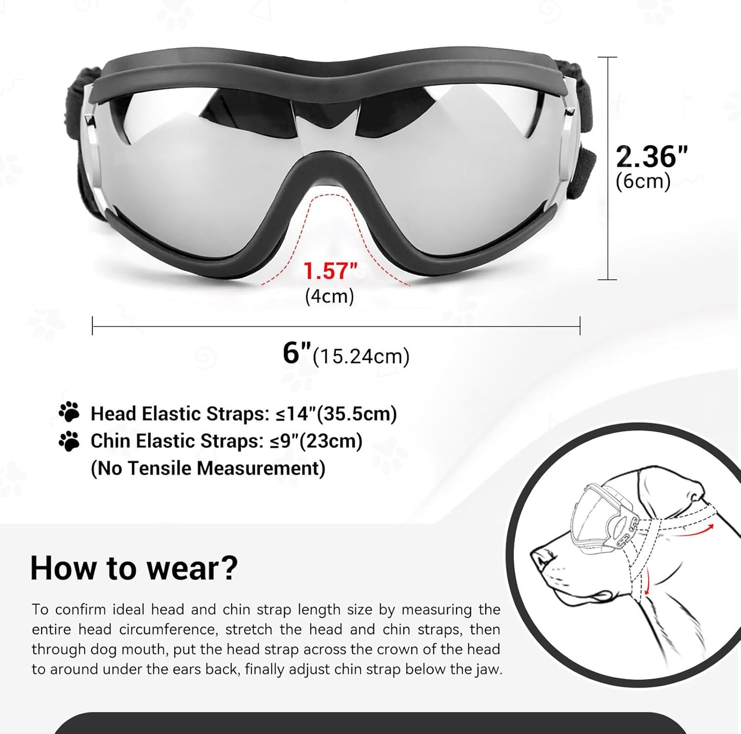 Dog goggles anti UV skiing sunglasses