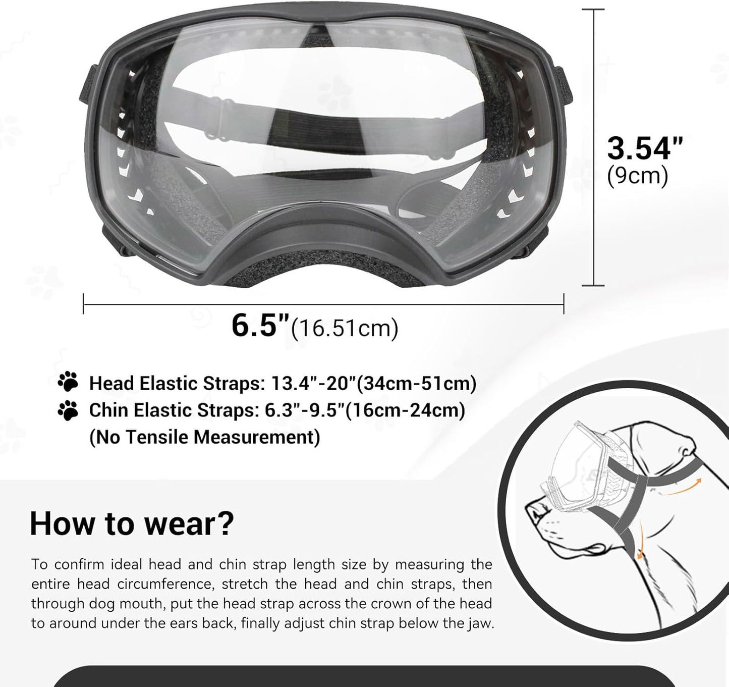 Motorcycle Dog Goggles Tactical Windproof For Large Dog
