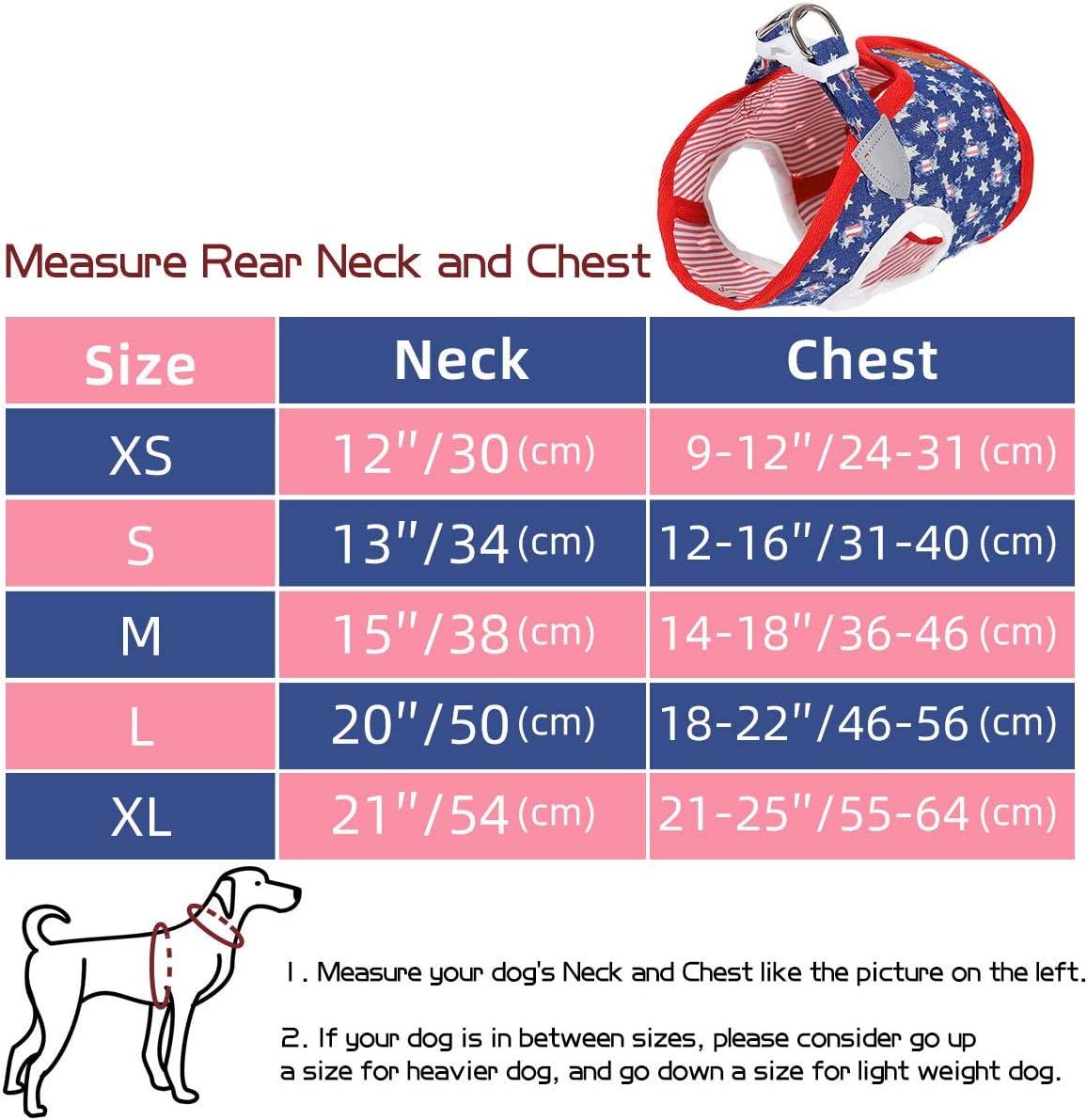 Denim Dog Harness with Star Print & Secure Buckle