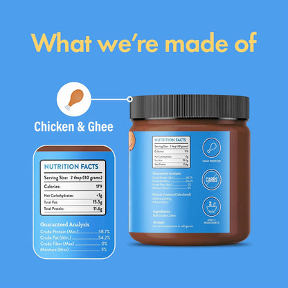 Chicken and Ghee Meat Spread | NEW 12oz Jar - Dog Treat - Visionary Pet Foods