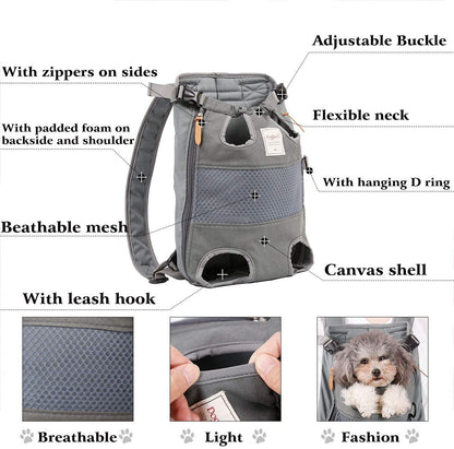 Pet Carrier Backpack Front Cat Dog Travel Hands Free 🎒