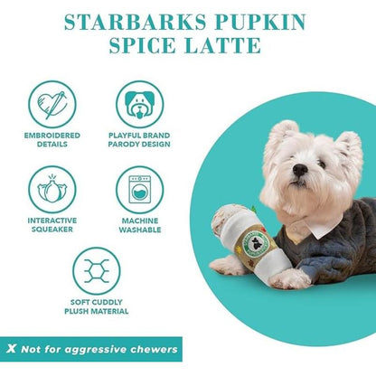 Starbarks Pupkin Spice Latte Plush Squeak Dog Toy