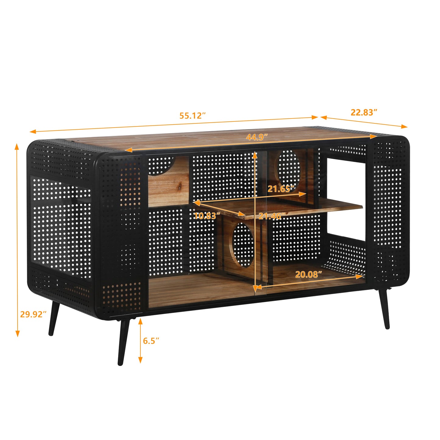 Modern Spacious Cat House with Tempered Glass and Iron Frame
