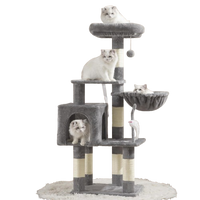 Heybly Small Cat Tree with Hammock – Compact Cat Tower &