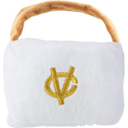 White Chewy V Handbag Plush Squeak Dog Toy - 3 Sizes