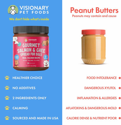 Salmon and Ghee Meat Spread | NEW 12oz Jar - Dog Treat - Visionary Pet Foods