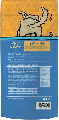 Honey I'm Home Buffalo Lung Bites Dog Treats (3.1oz)
