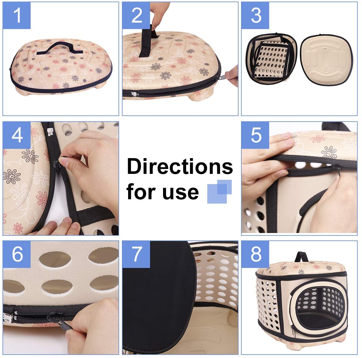 Foldable Pet Dog Cat Puppy Handbag Carrier Cage - Purrfect Pet Kingdom