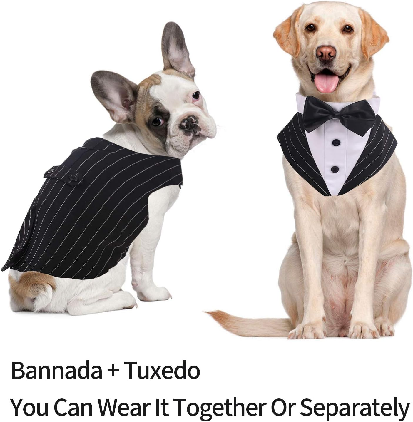 Dog Tuxedo Suit with Bow Tie – Wedding & Formal Outfit