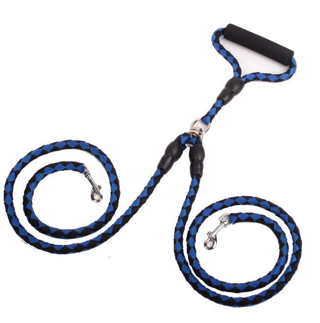 Durable Double-Ended Dog Leash for Walking Two Pets at Once