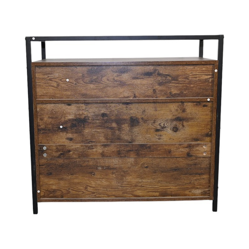 Rustic Brown Wooden Cat Litter Box Enclosure, Spacious Hidden Cat