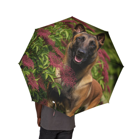 Belgian Shepherd Dog Malinois Semi-Automatic Foldable Umbrella
