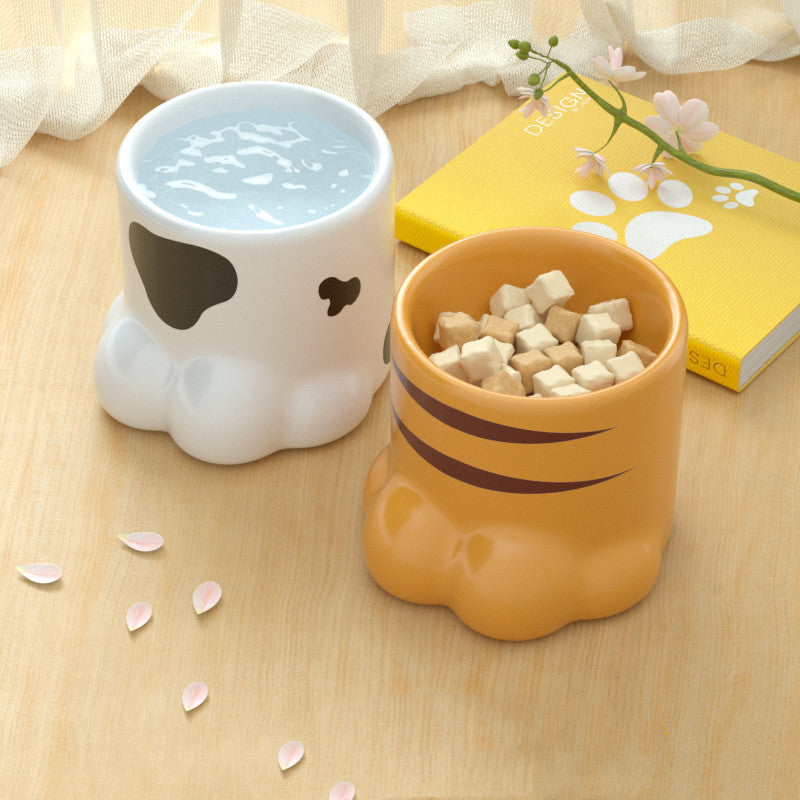 Cat Bowl Ceramic High Foot Protection Cervical Spine Large